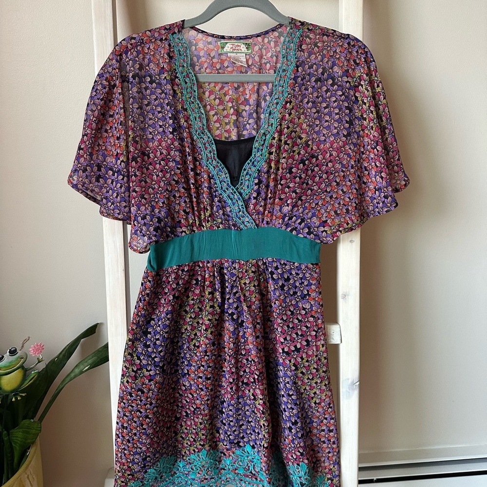 Flying Tomato Purple Pink Flutter Sleeve Sundress
